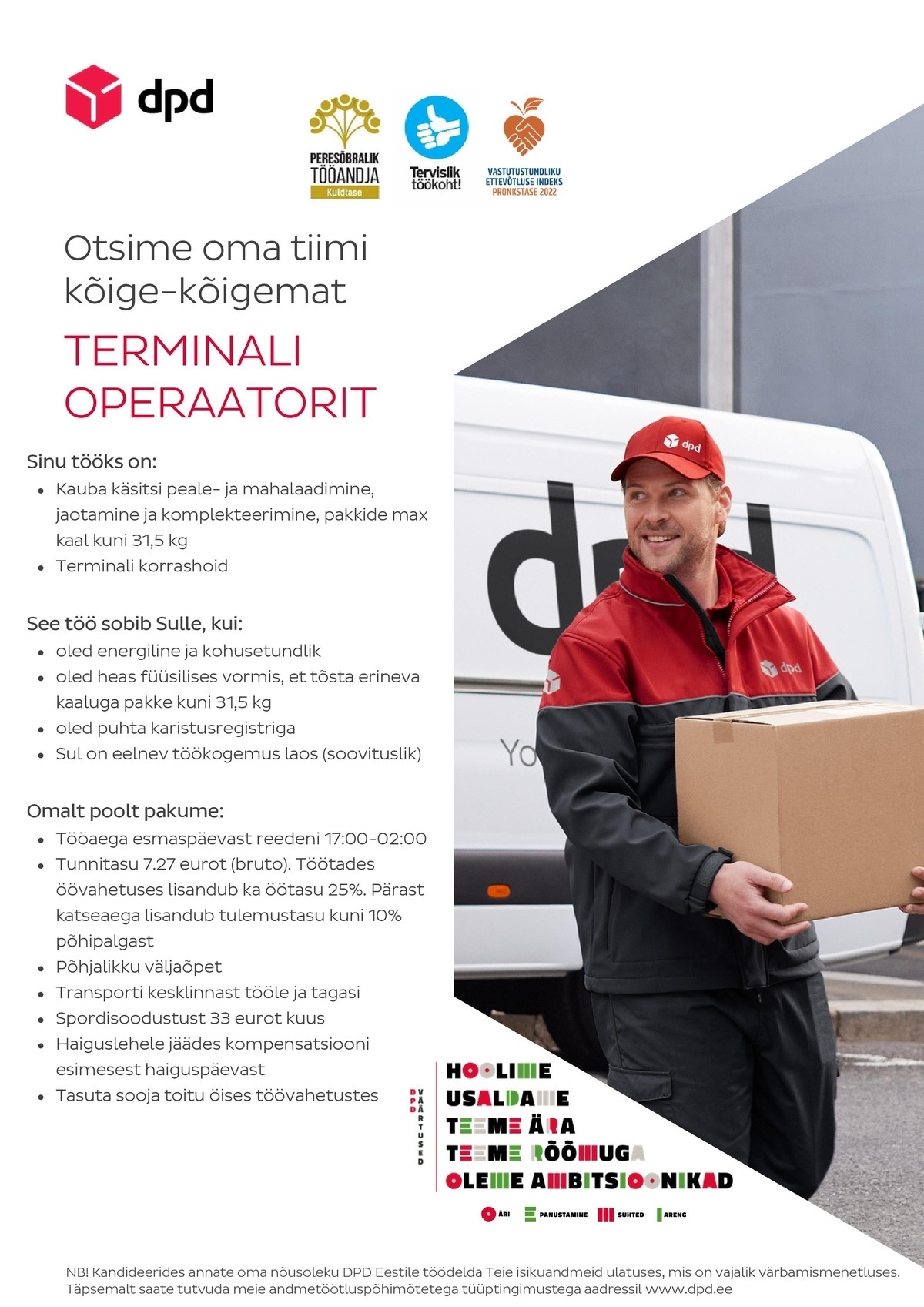 DPD Eesti AS Terminali operaator (E-R 17:00-02:00)
