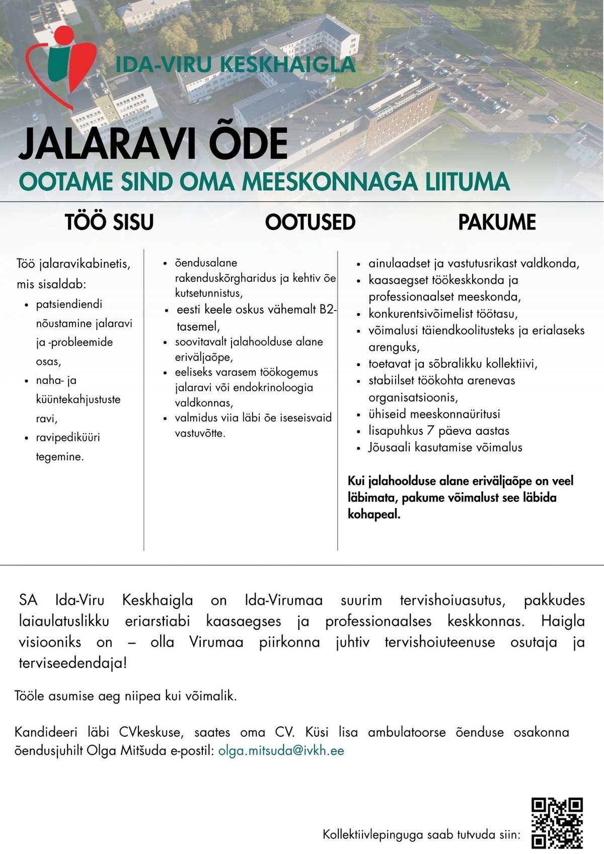 Ida-Viru Keskhaigla SA Jalaravi õde