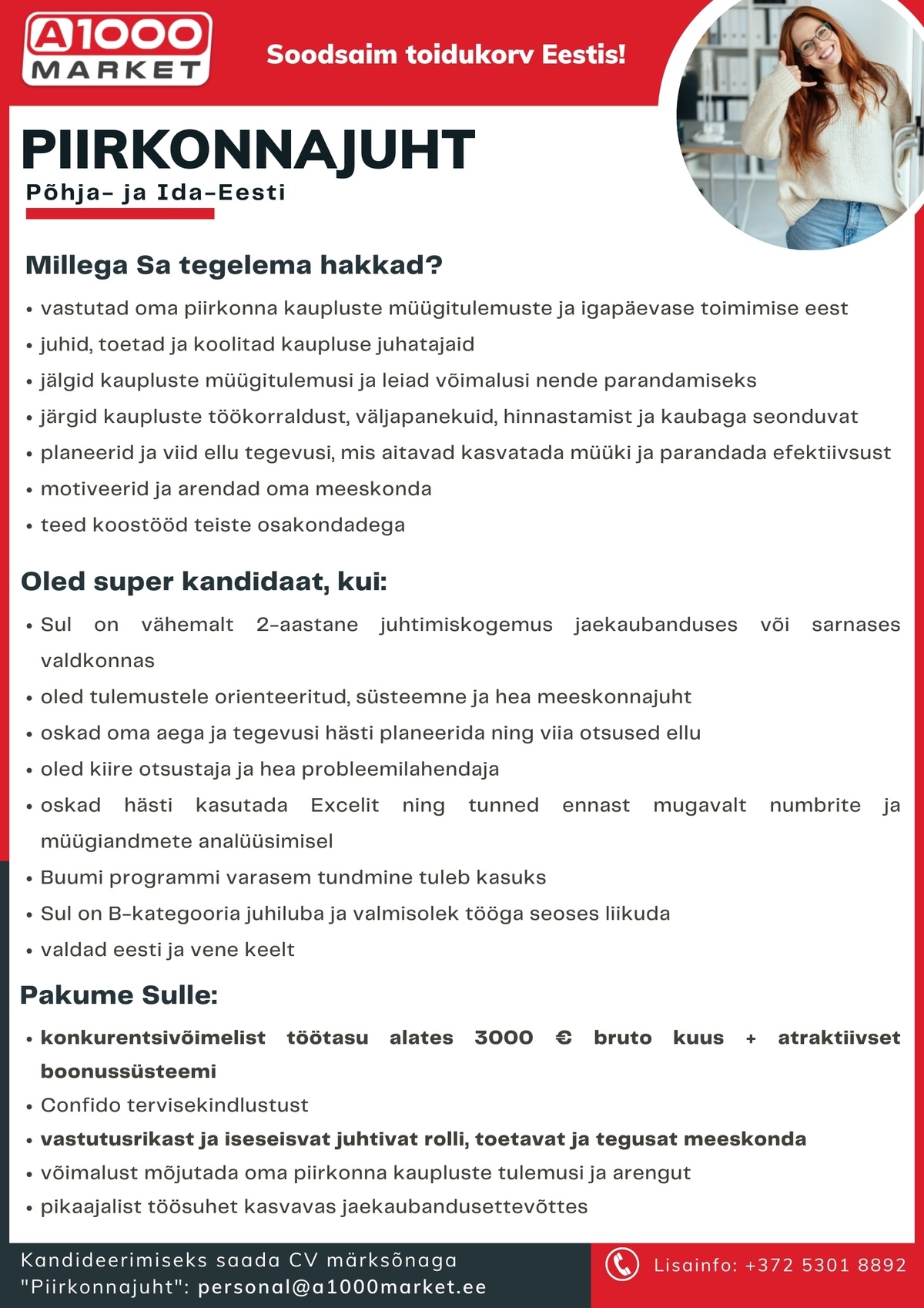 A1M OÜ - A1000Market Piirkonnajuht Põhja- ja Ida-Eesti