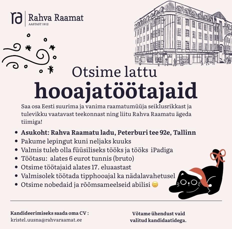 Rahva Raamat AS Hooajatöötaja lattu