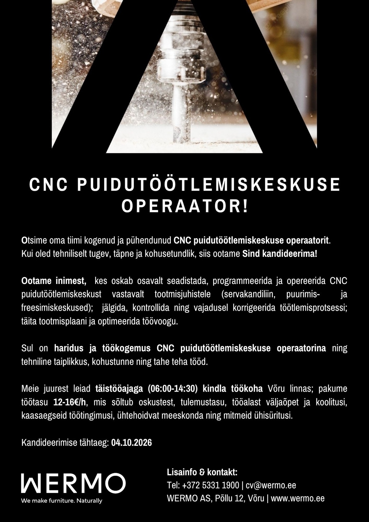 Wermo AS CNC-pingi operaator