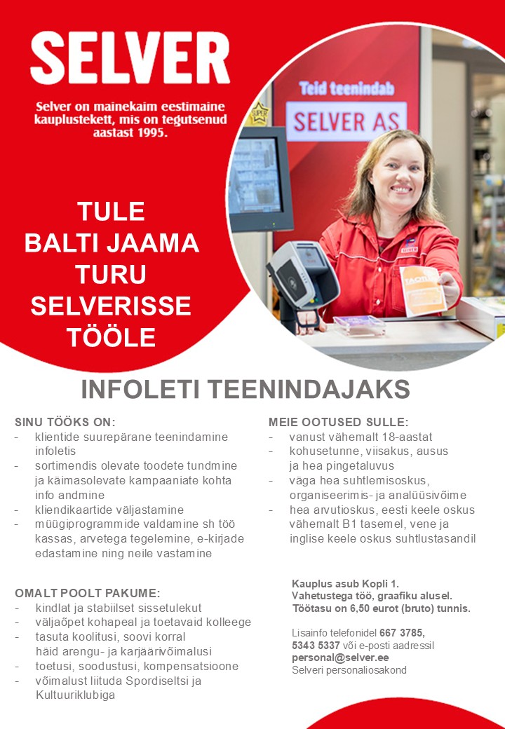 Selver Infoteenindaja Balti Jaama Turu Selveris