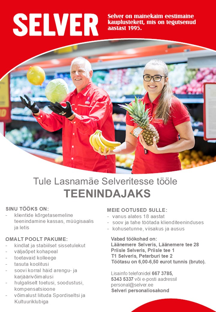 Selver Teenindaja Tallinna Selverites (Lasnamäe piirkond)