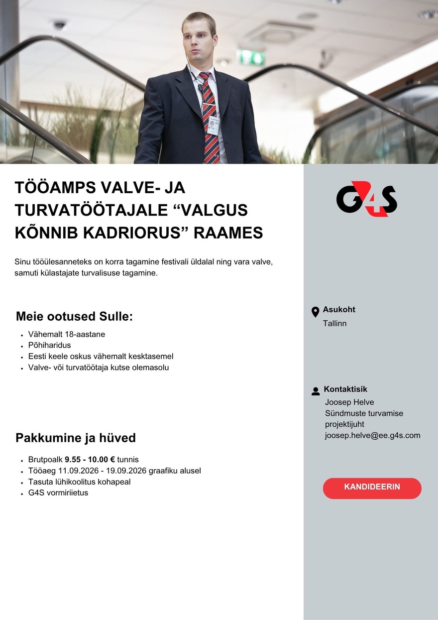AS G4S Eesti Tööamps "Valgus kõnnib Kadriorus" festivalil