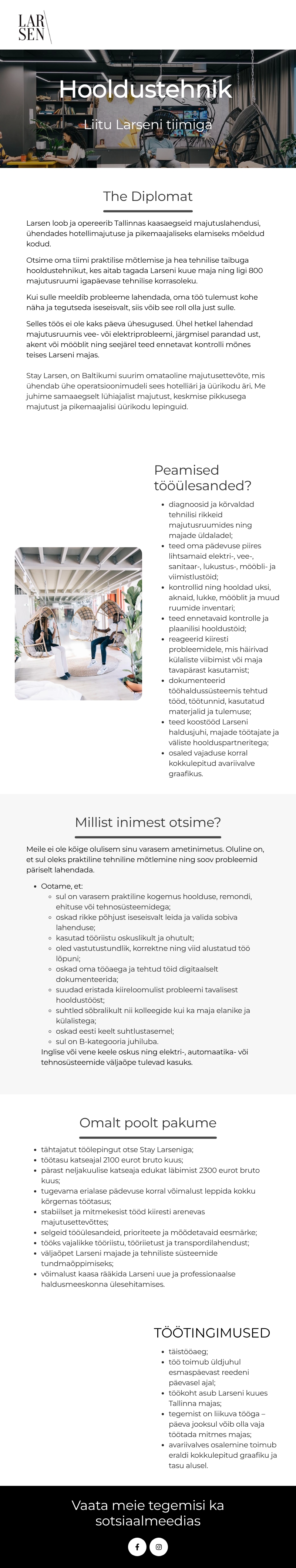 Stay Larsen OÜ Hooldustehnik