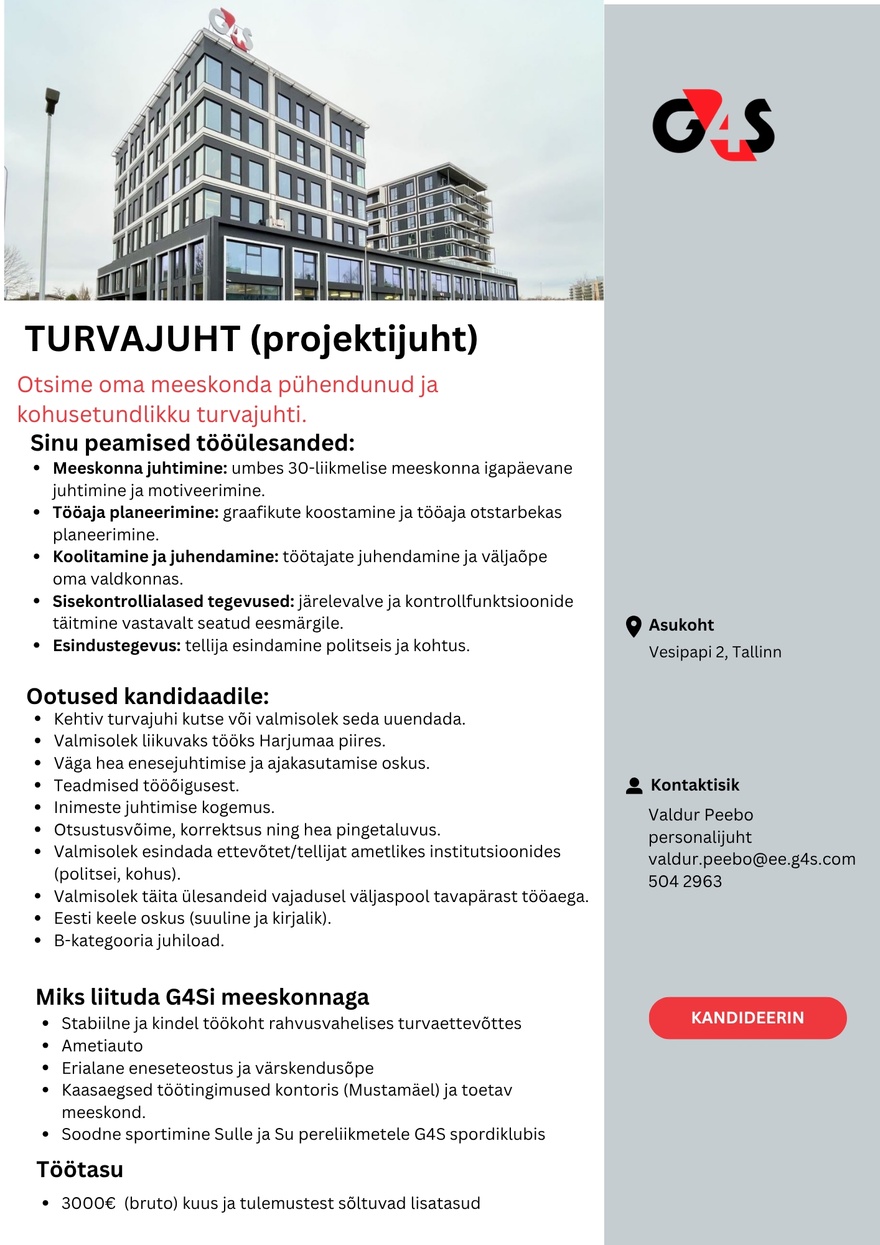 AS G4S Eesti Turvajuht (projektijuht)