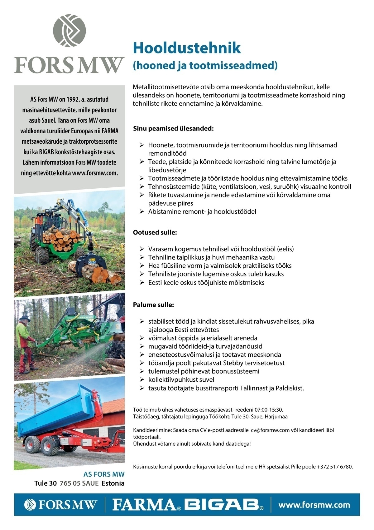 Fors MW AS Hooldustehnik (hooned ja tootmisseadmed)