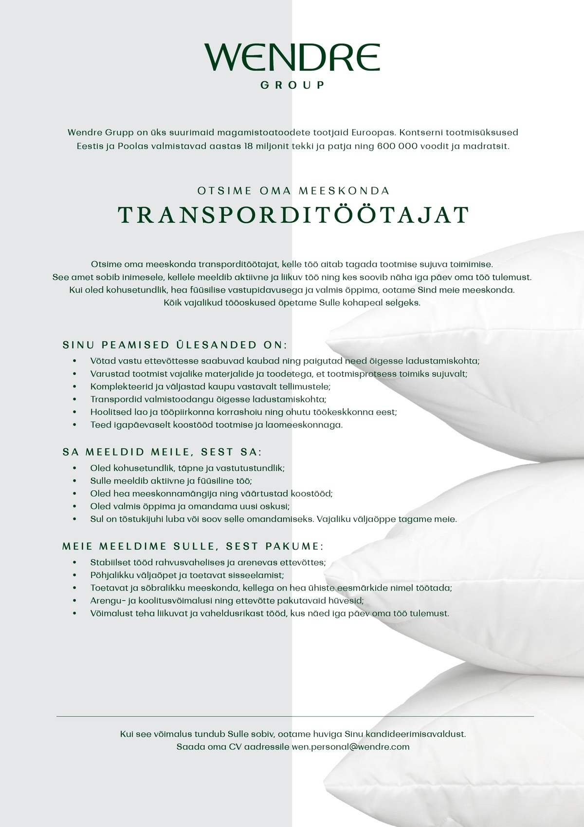 Wendre AS Transporditööline