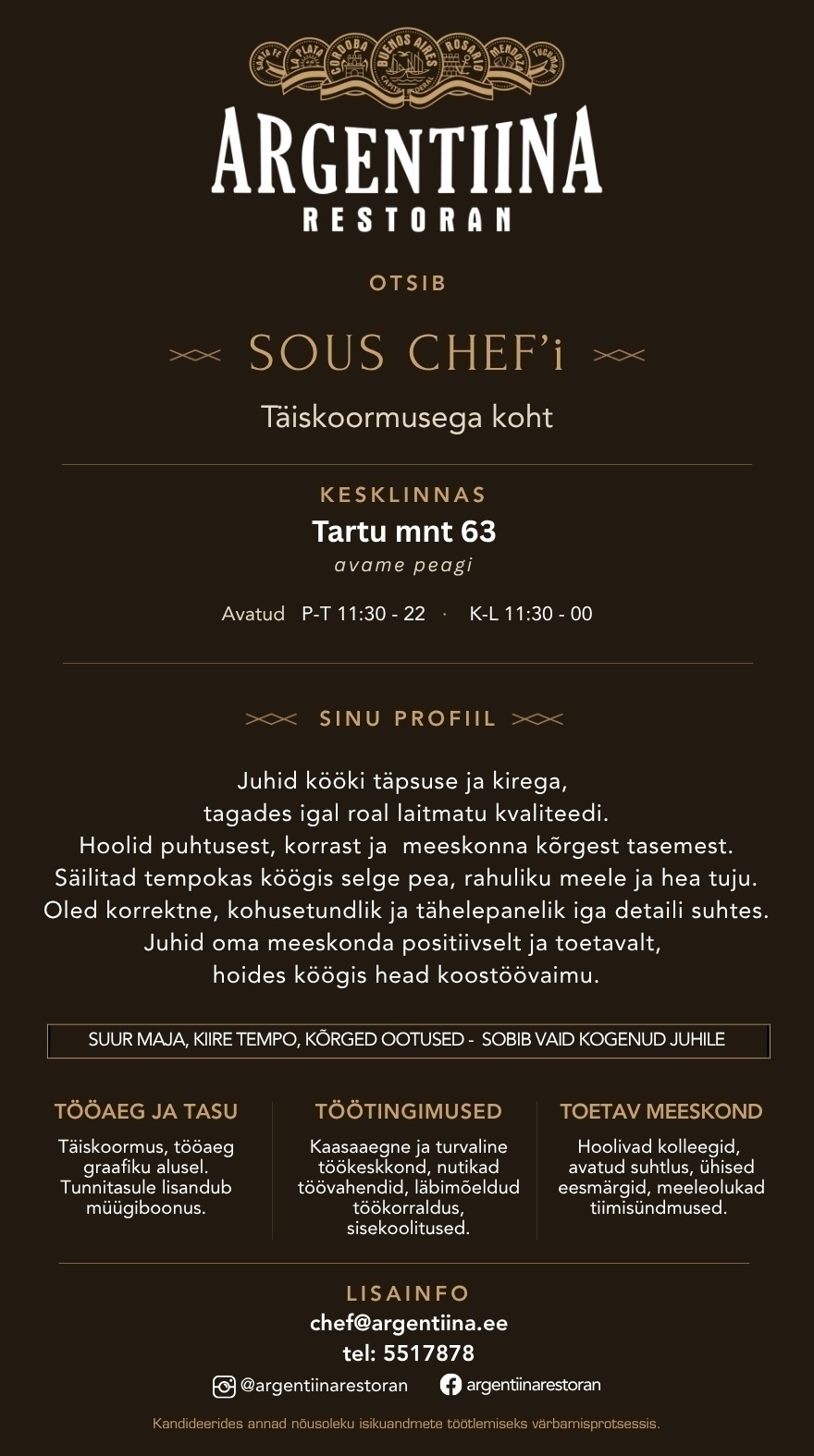 Paleton OÜ Sous Chef