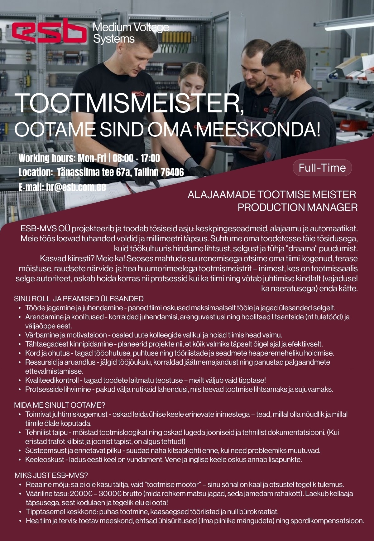 ESB-LVS OÜ TOOTMISMEISTER