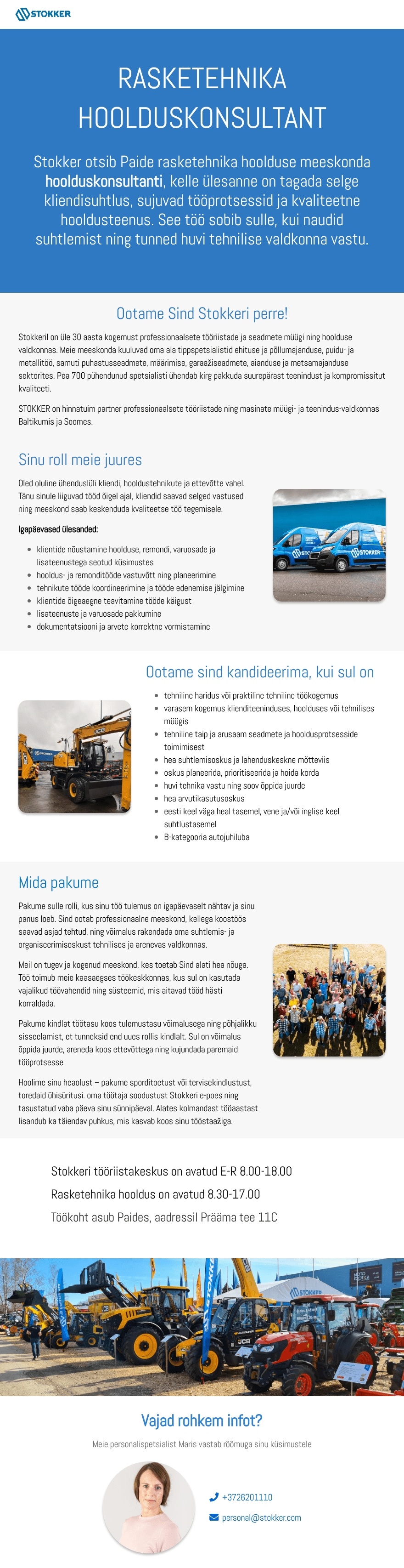 AS Stokker Rasketehnika hoolduskonsultant