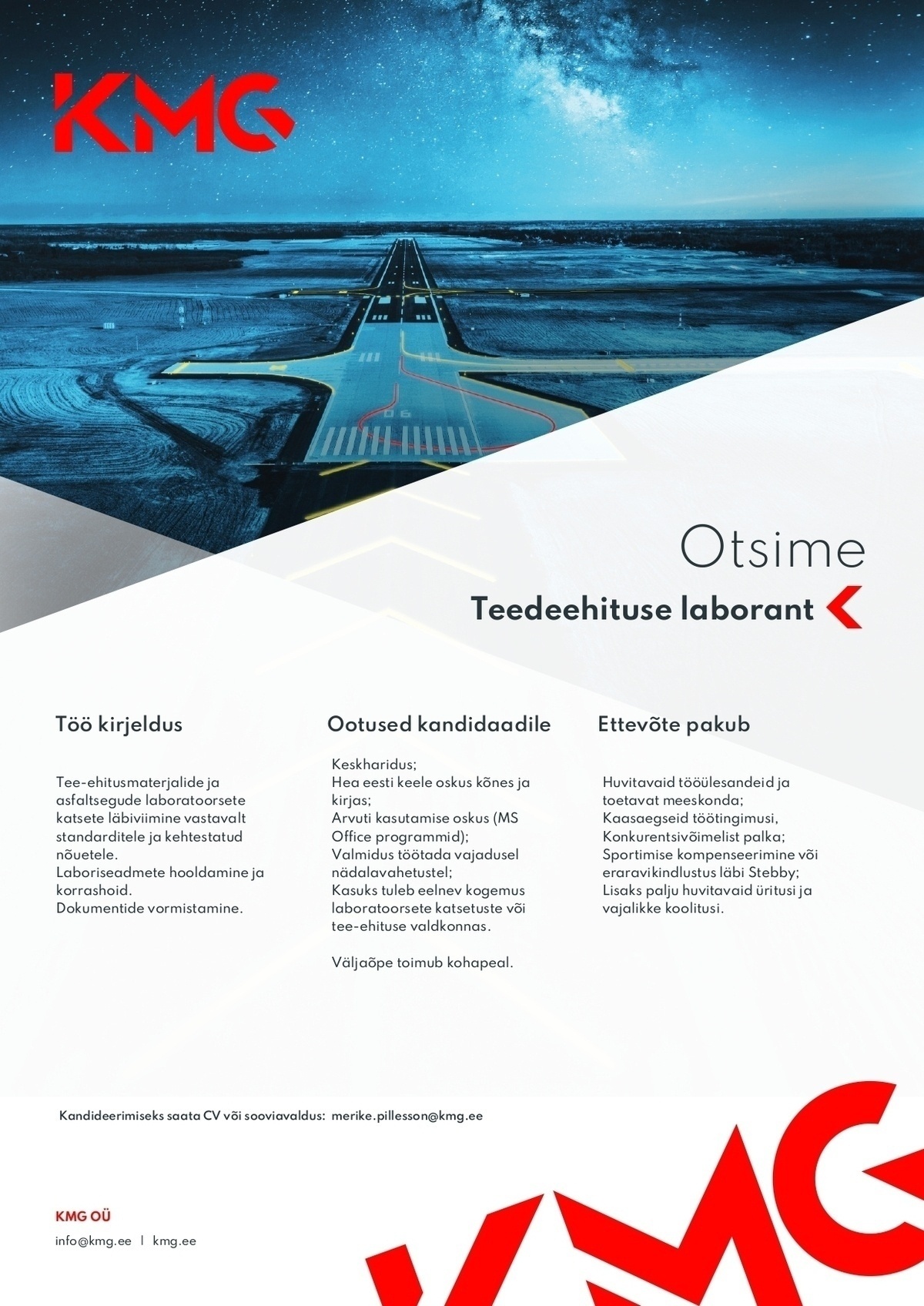 KMG OÜ Teedeehituse laborant
