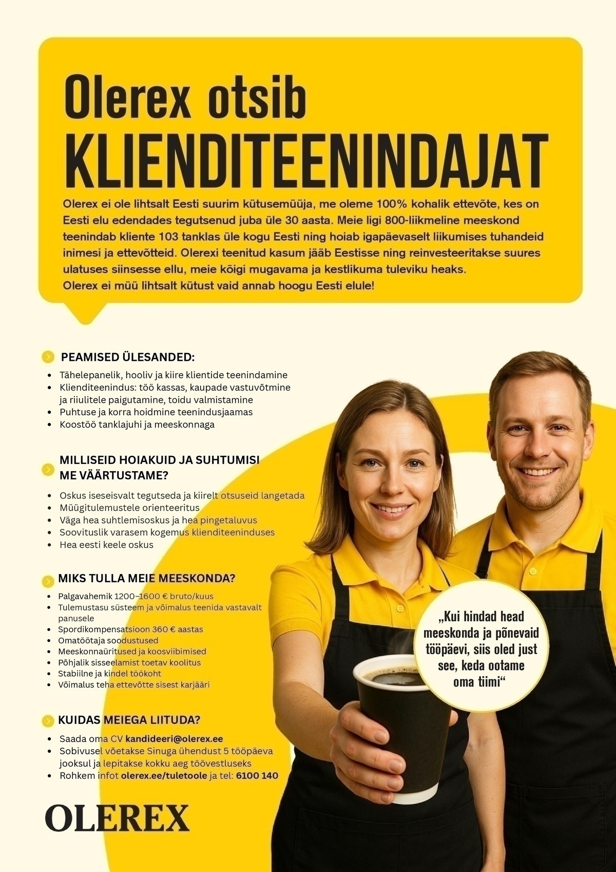 Olerex AS Klienditeenindaja Turba teenindusjaama