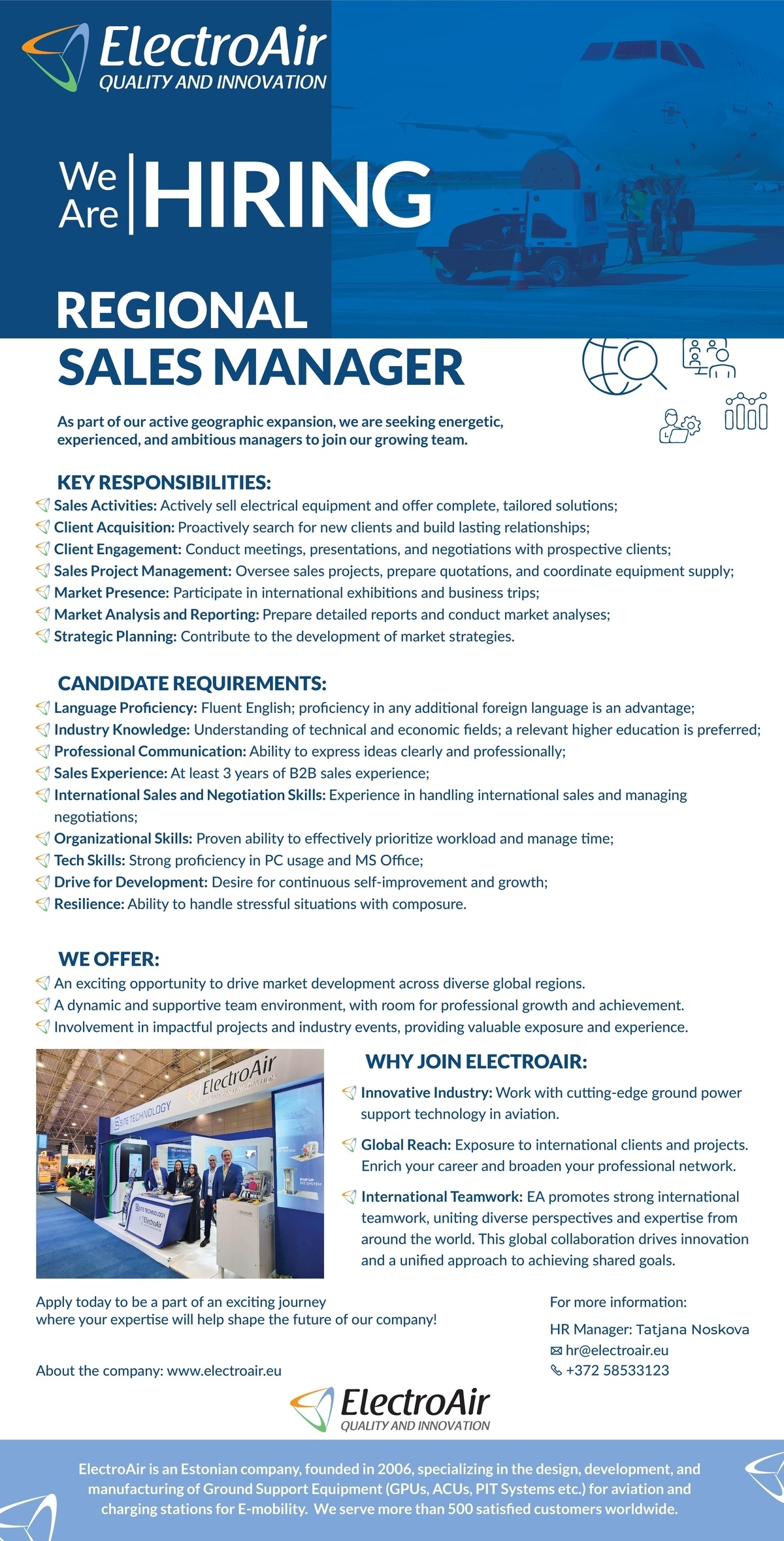 ELECTROAIR OÜ Regional Sales Manager