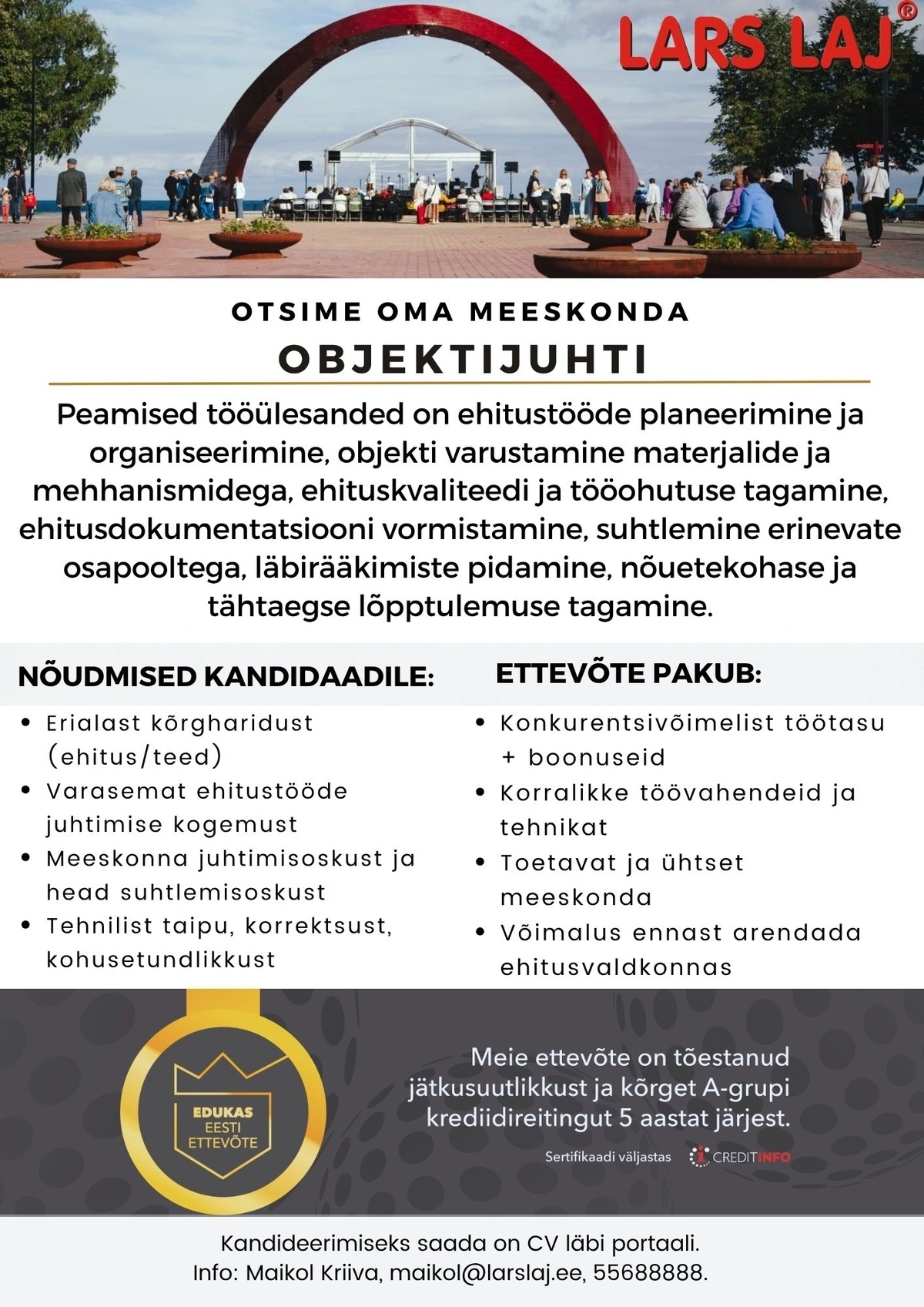 Lars Laj Eesti OÜ Objektijuht