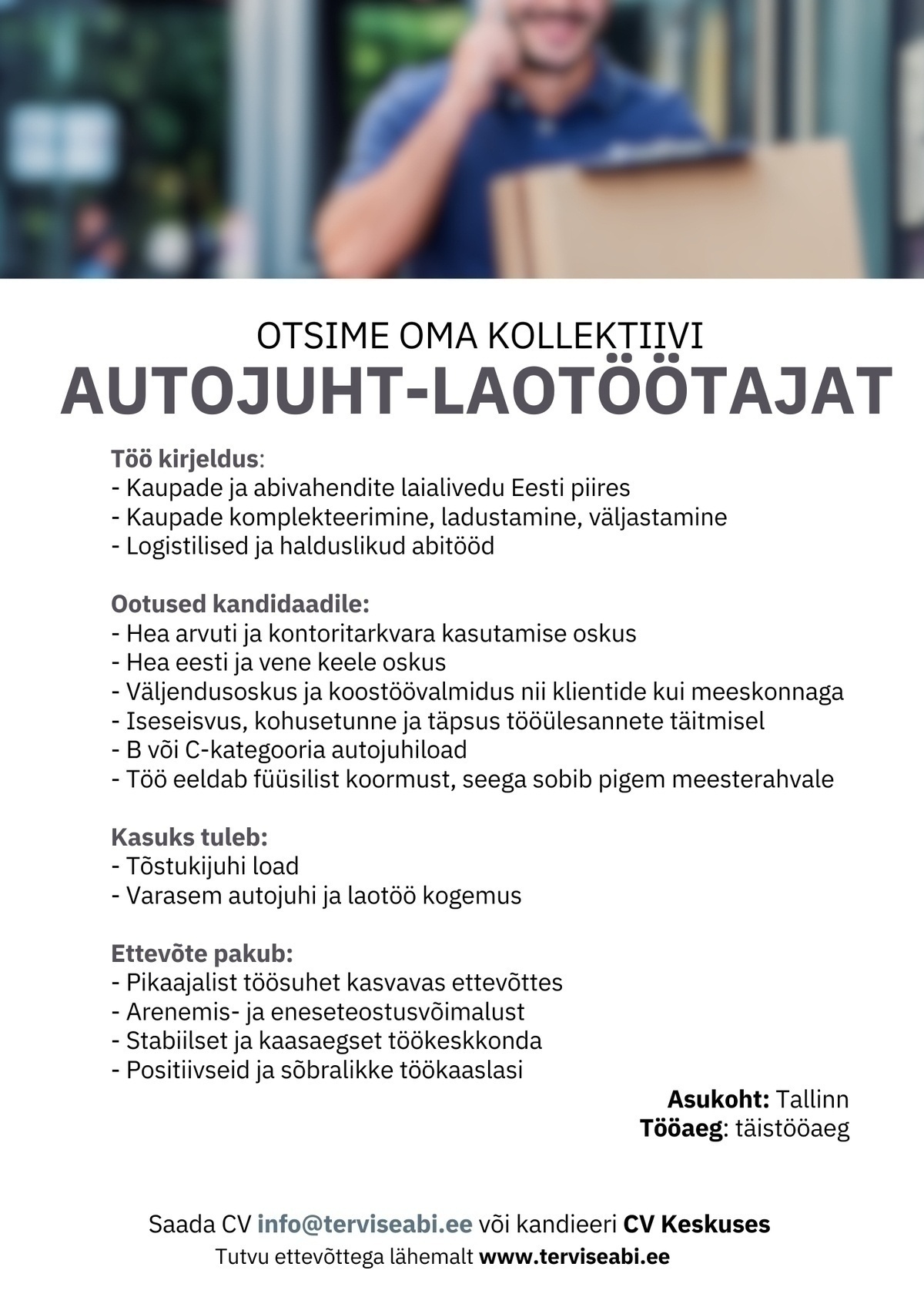 Tervise Abi OÜ Autojuht-laotöötaja