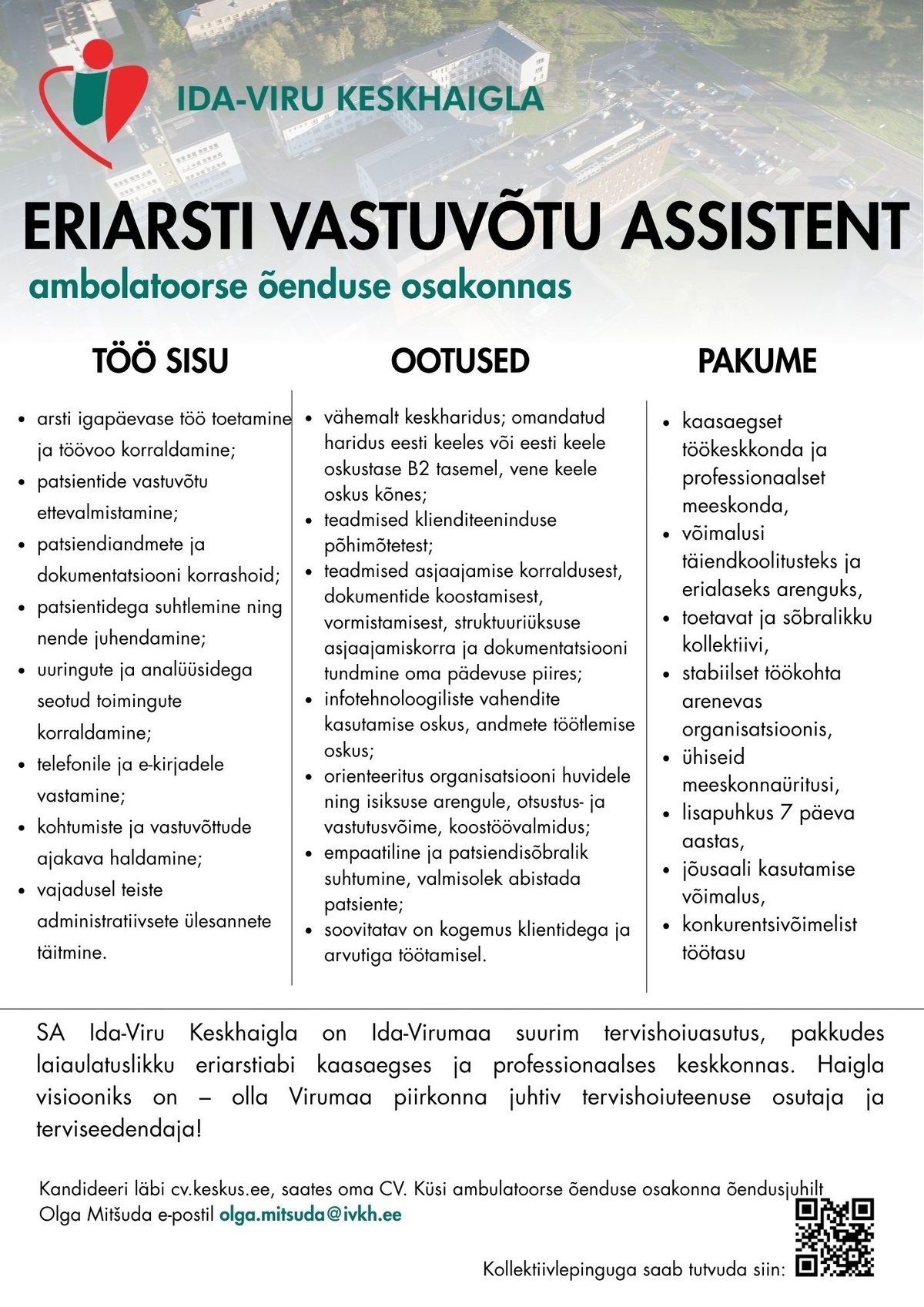 Ida-Viru Keskhaigla SA Eriarsti vastuvõtu assistent