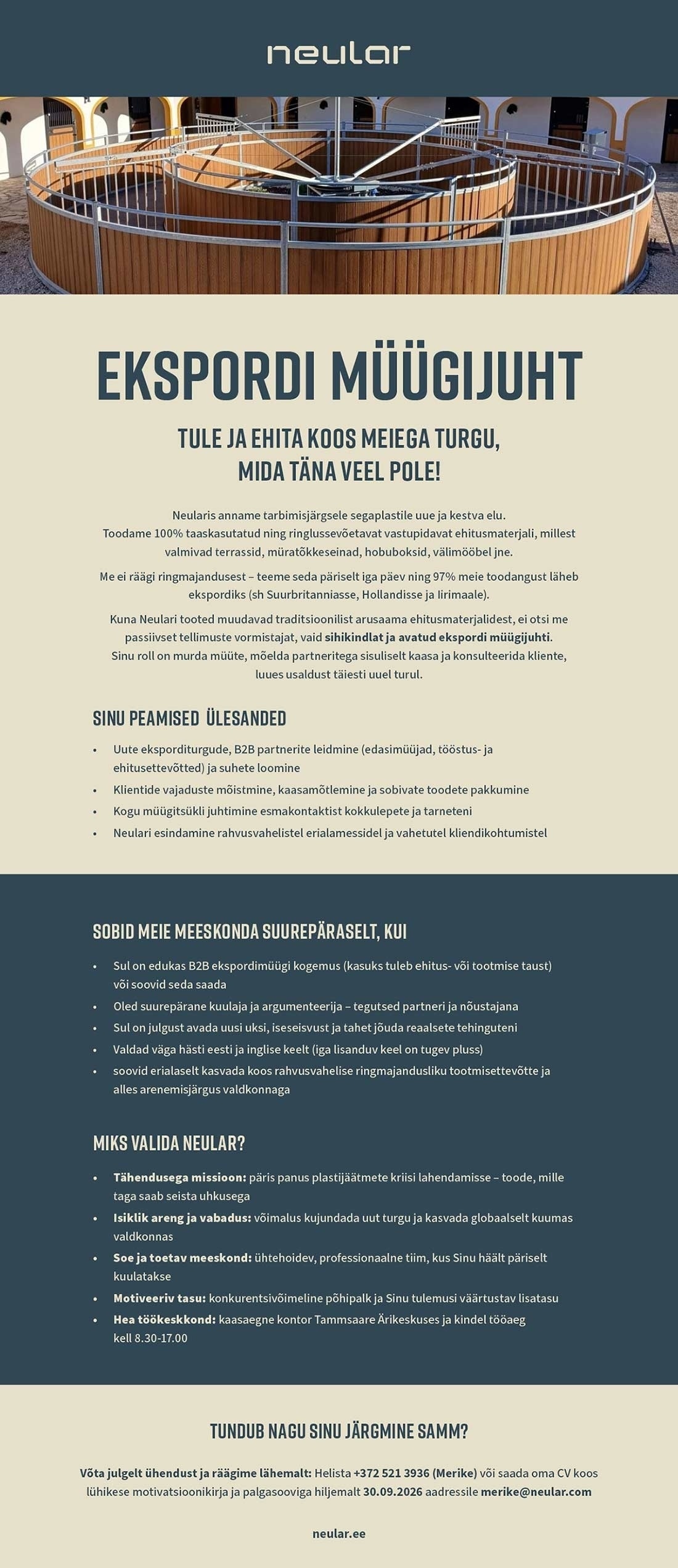Neular OÜ Ekspordi müügijuht