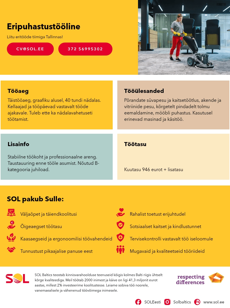 SOL Baltics OÜ Eripuhastustööline