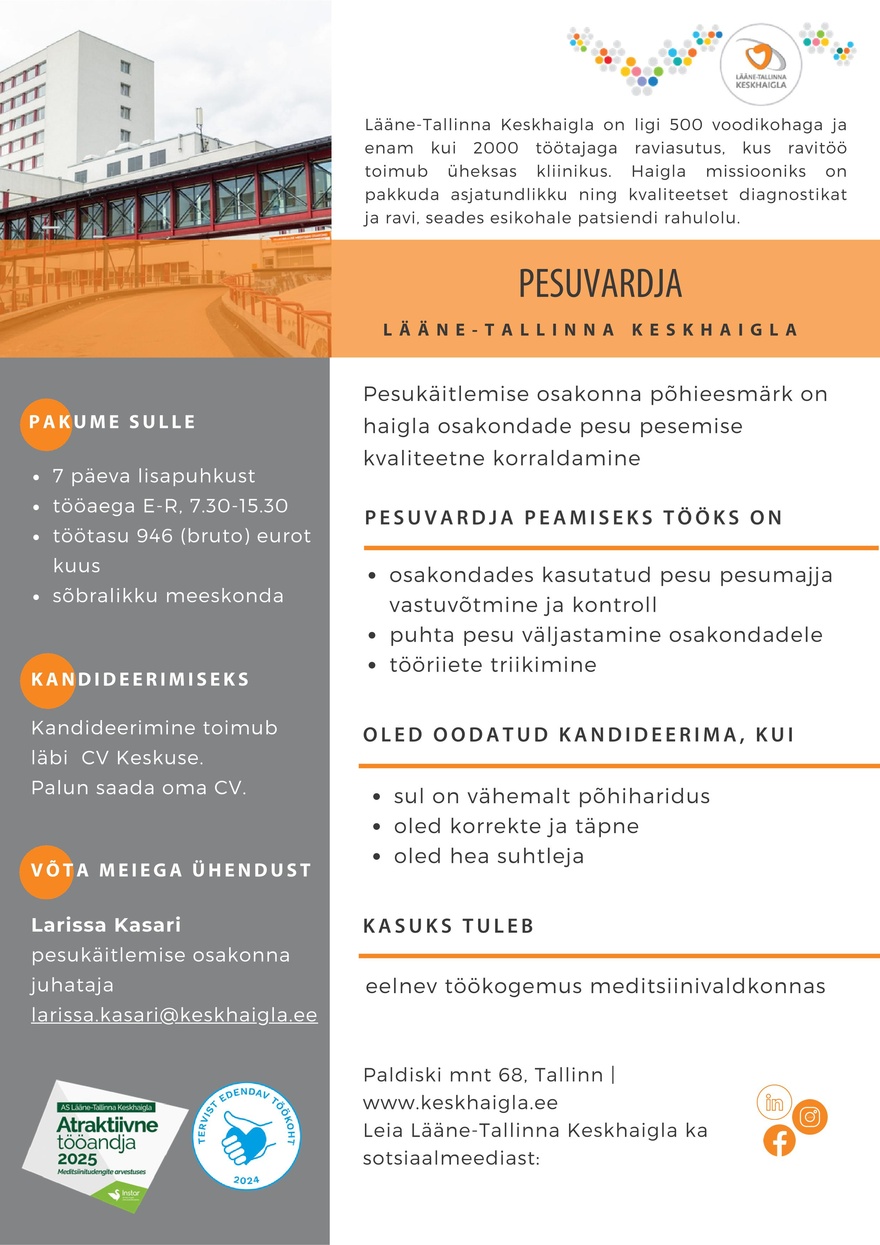 AS Lääne Tallinna Keskhaigla Pesuvardja