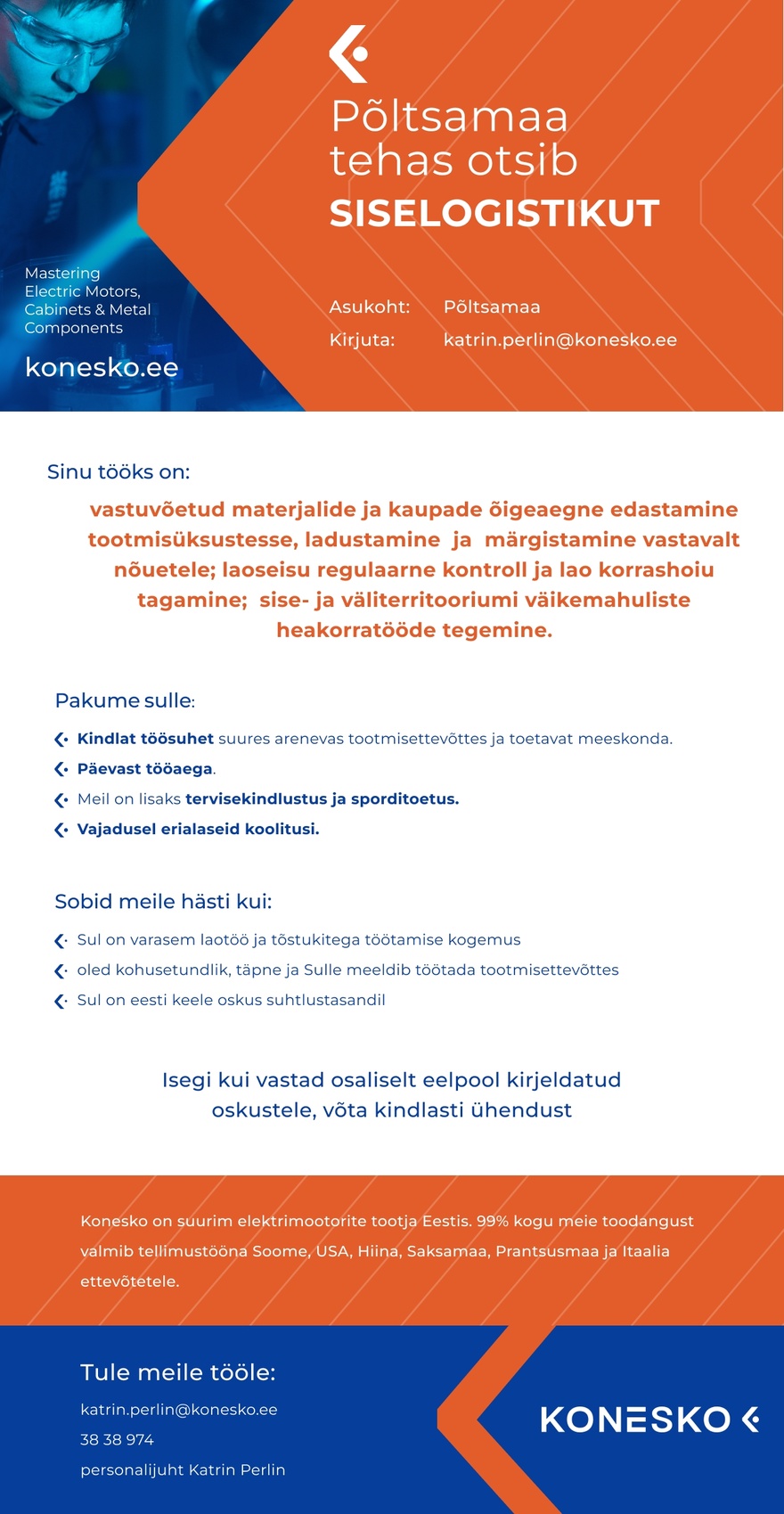 AS Konesko Siselogistik Põltsamaa tehasesse