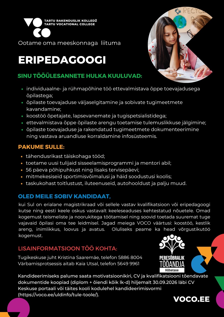 Tartu Rakenduslik Kolledž Eripedagoog