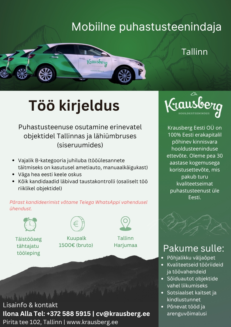 Krausberg Eesti OÜ Mobiilne puhastusteenindaja