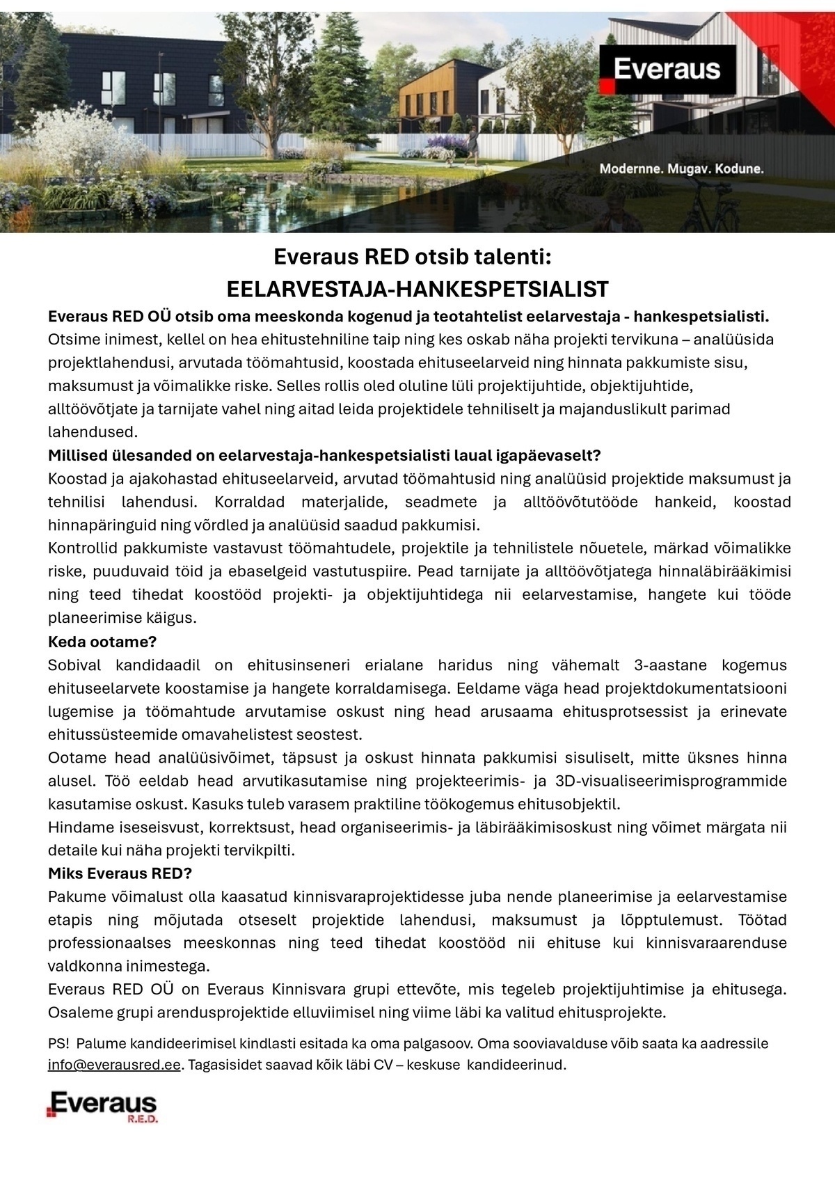 Everaus RED OÜ Eelarvestaja-hankespetsialist