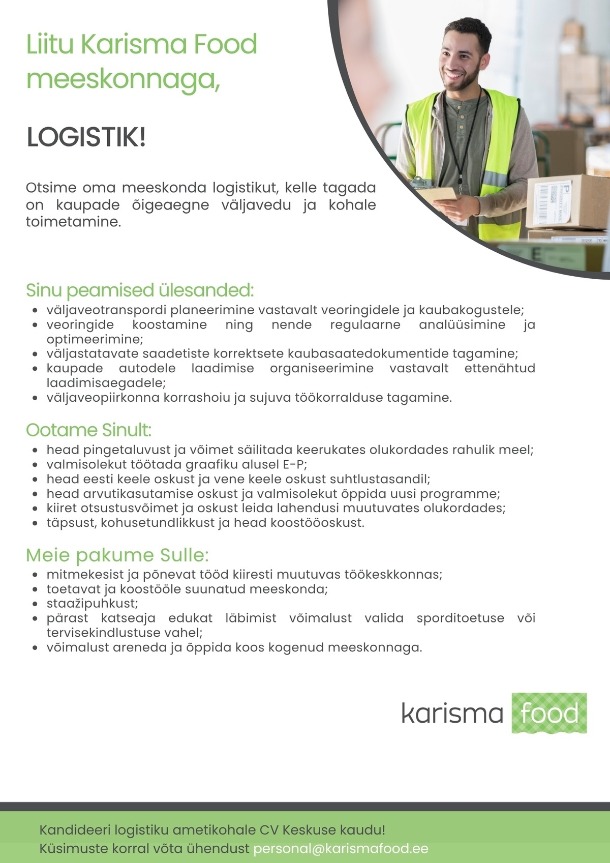 Karisma Food OÜ Logistik