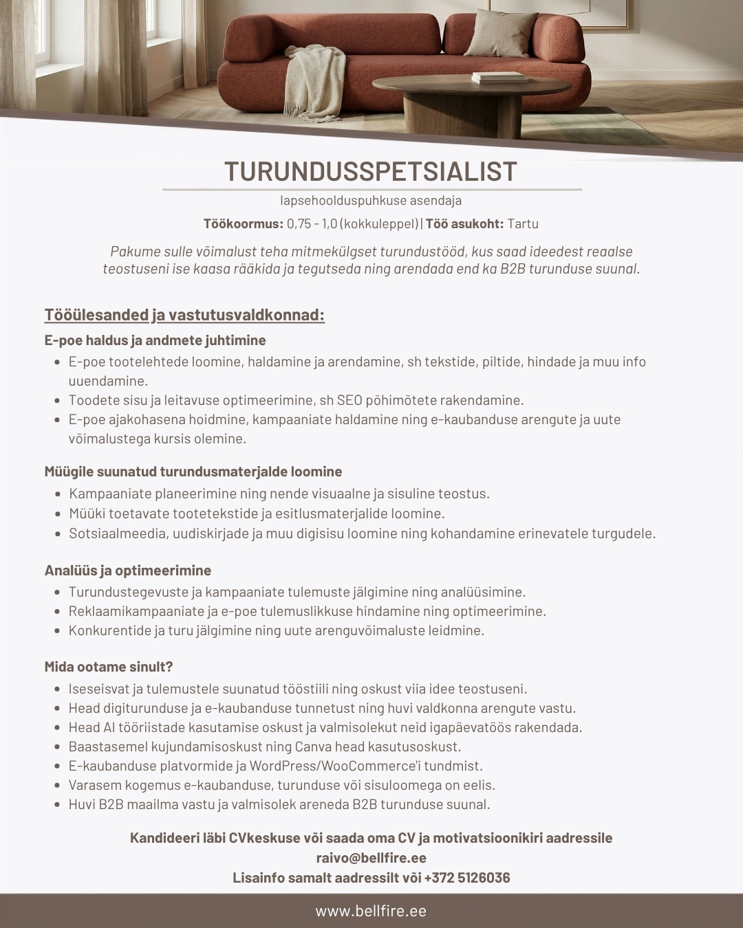 BELLFIRE OÜ Turundusspetsialist