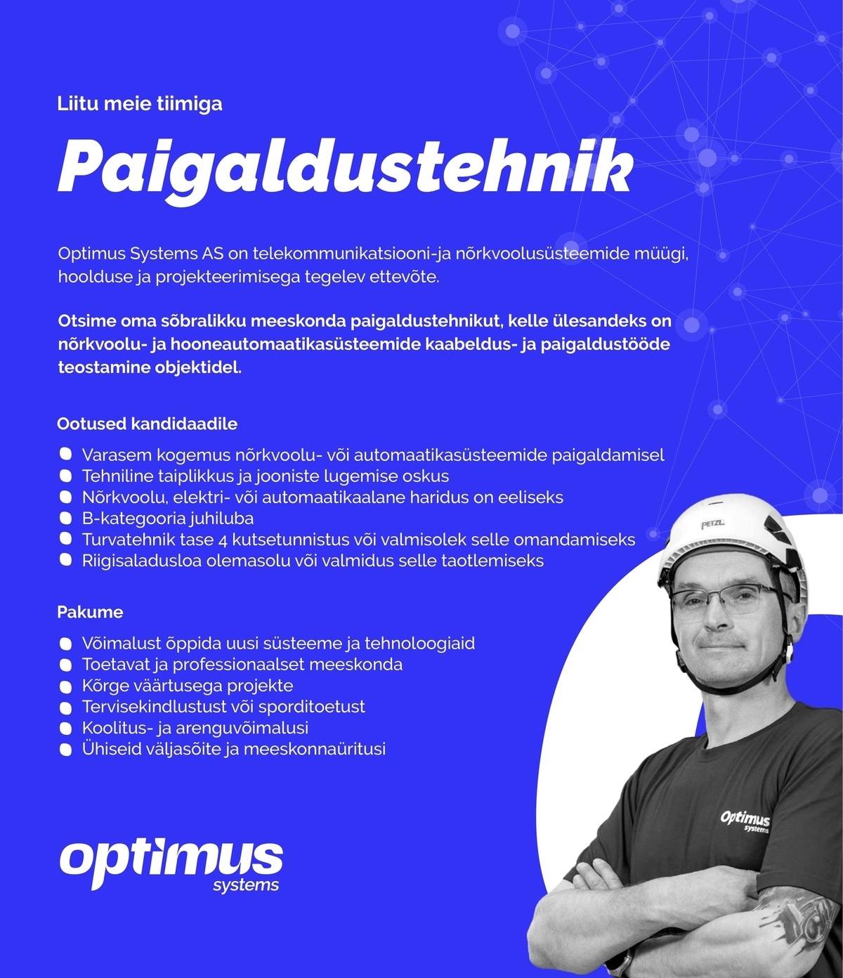 OPTIMUS SYSTEMS AS Paigaldustehnik Ida-Virumaal