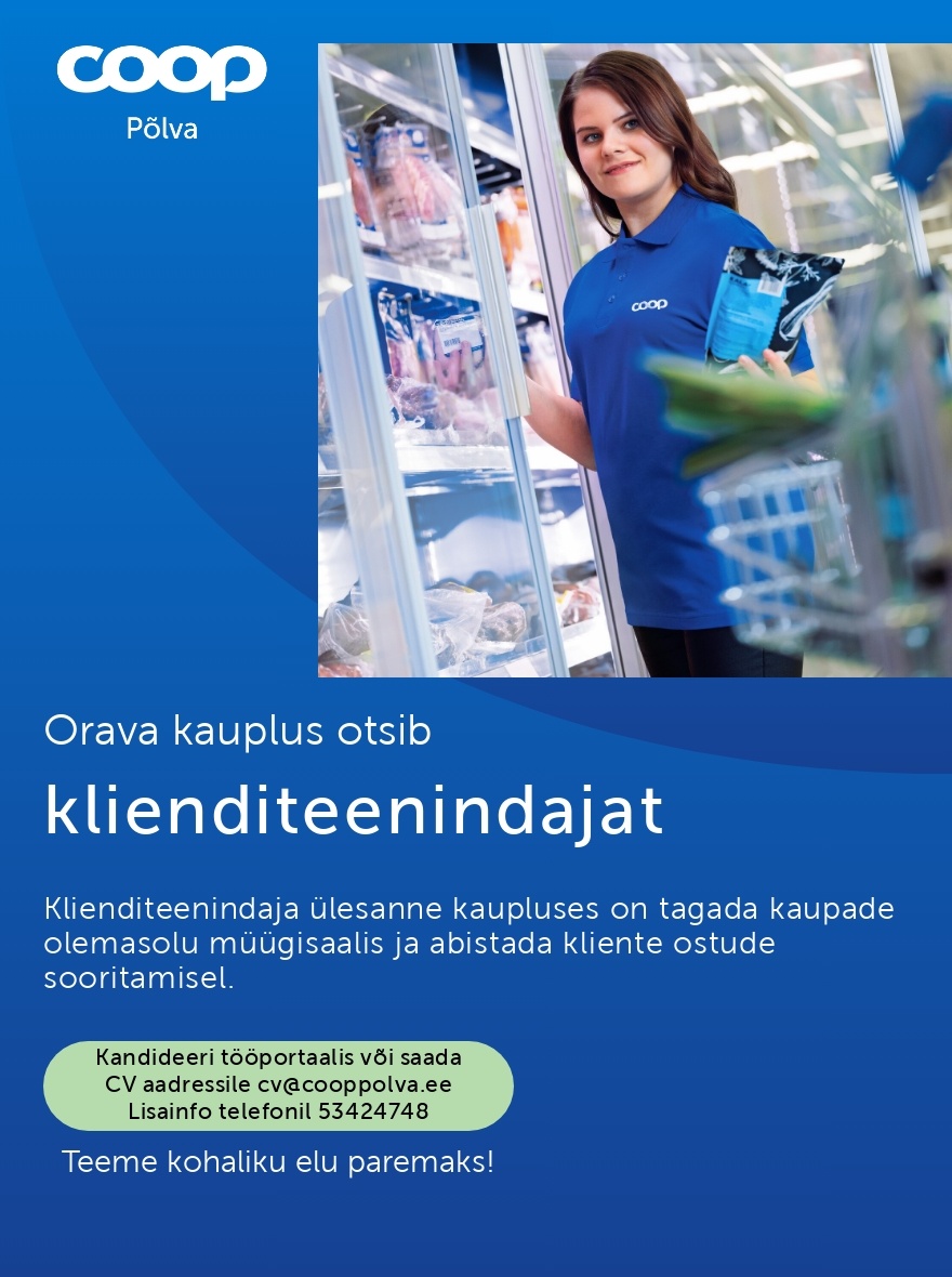 Coop Põlva Tarbijate Ühistu Klienditeenindaja Orava kaupluses