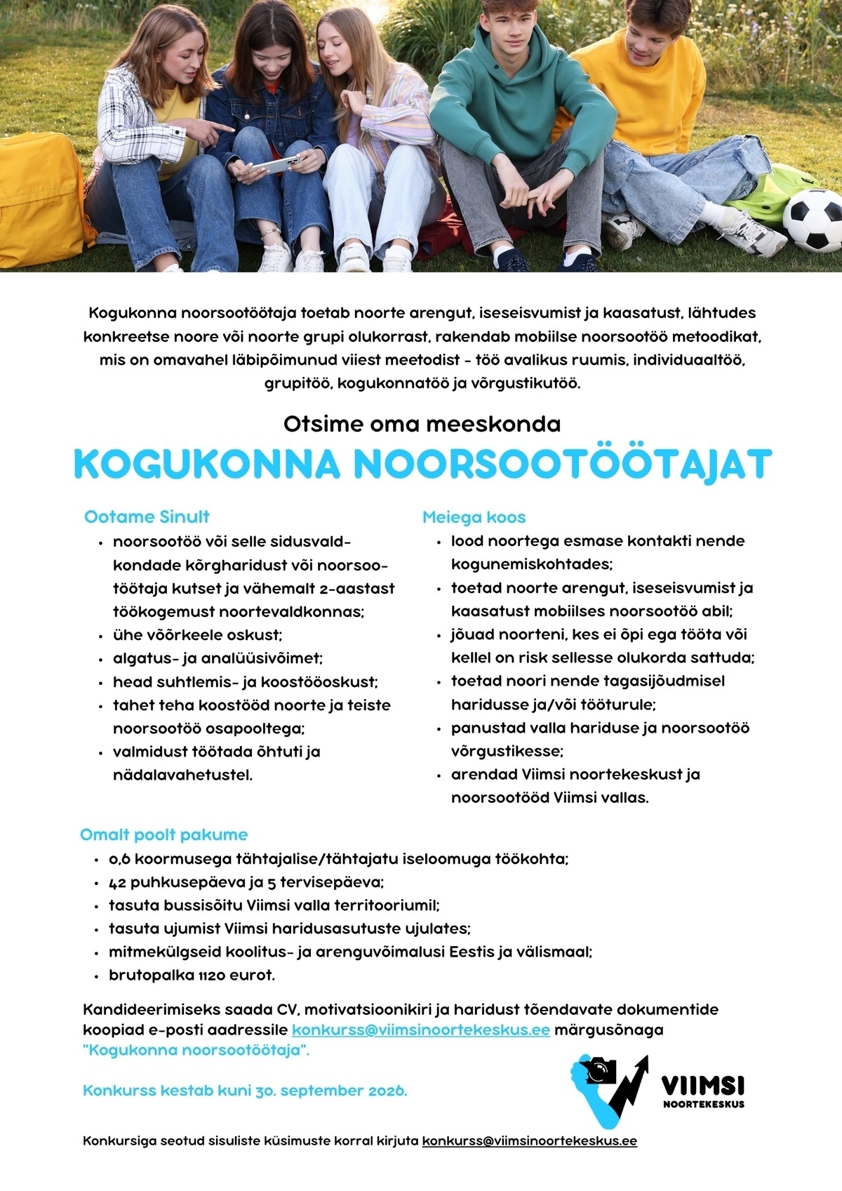 Viimsi noortekeskus Kogukonna noorsootöötaja