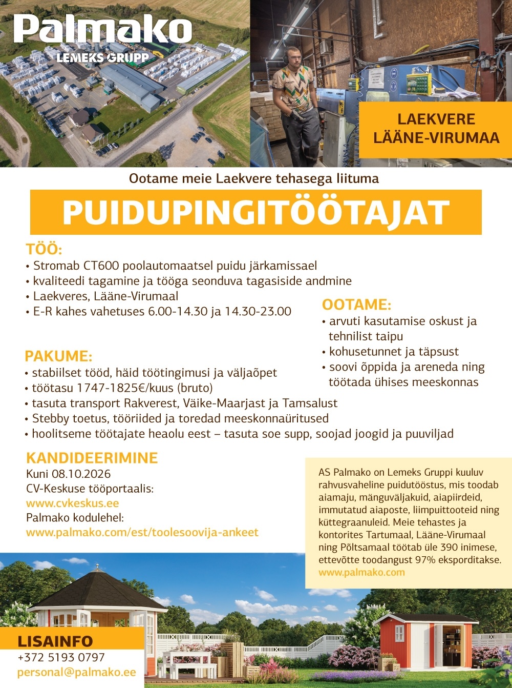 Palmako AS Puidupingitöötaja
