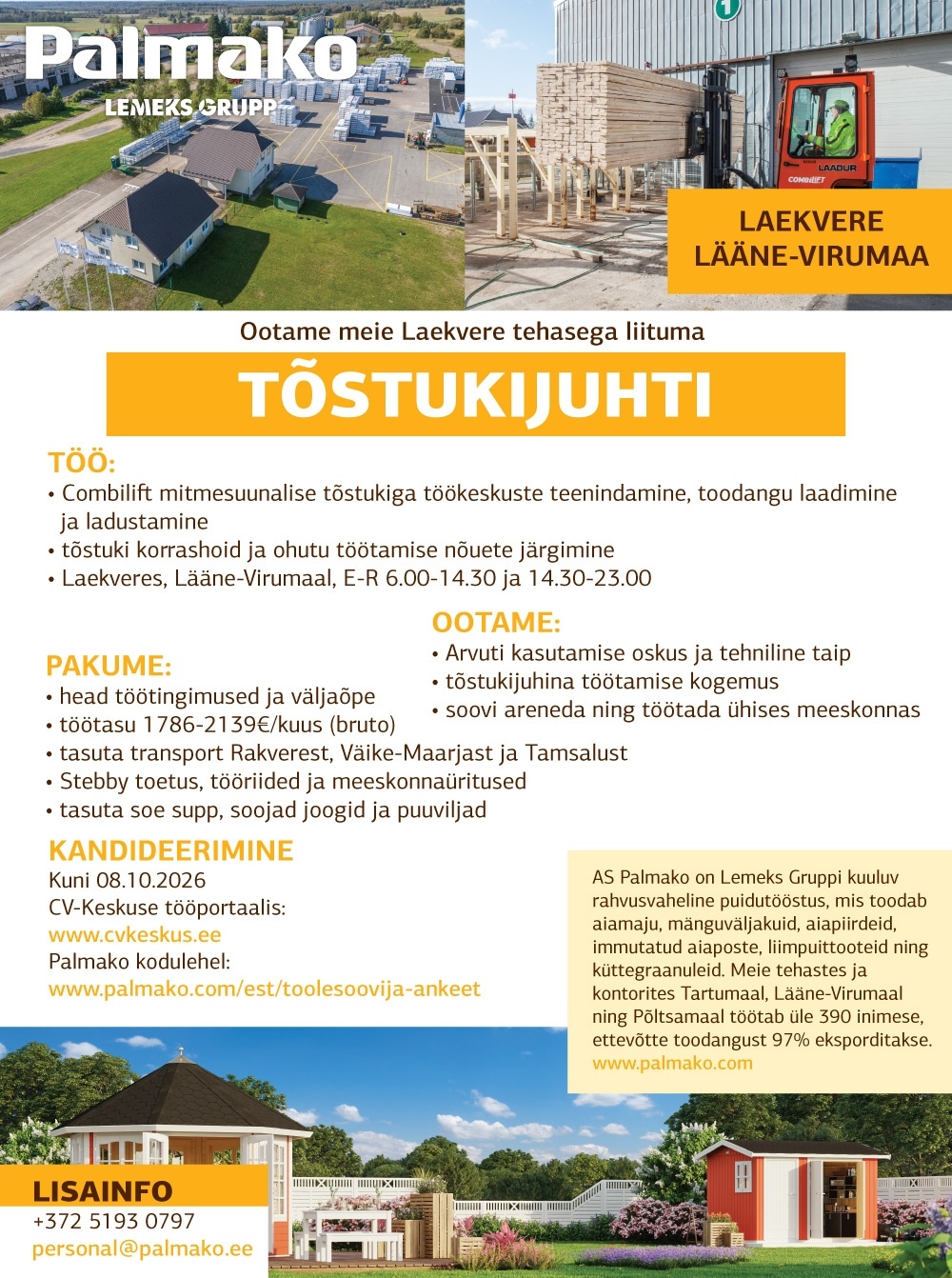 Palmako AS Tõstukijuht