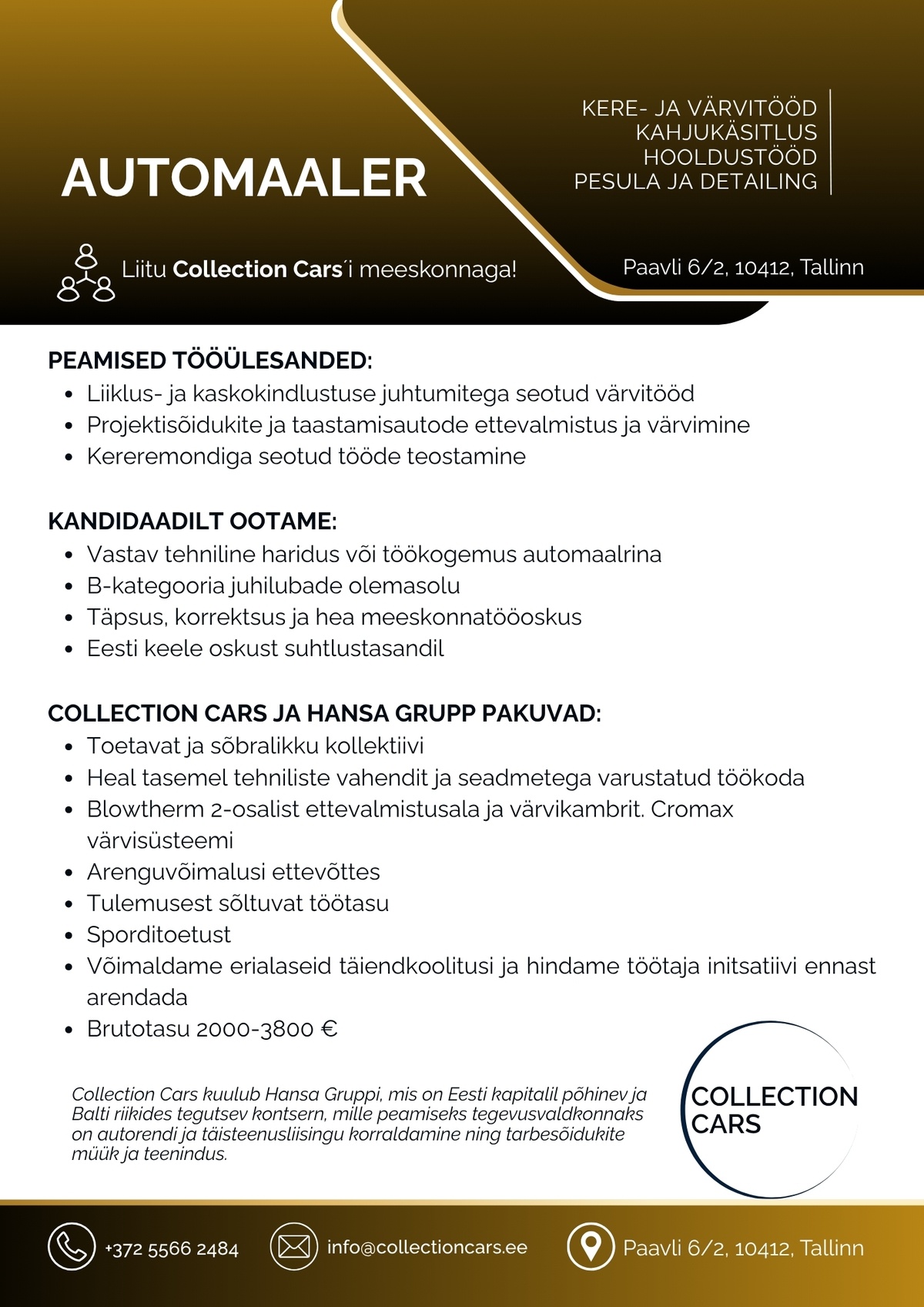 Collection Cars OÜ Automaaler