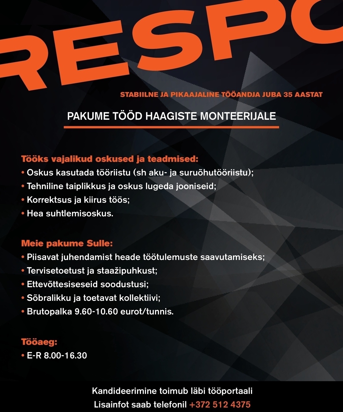 Respo Haagised AS HAAGISTE MONTEERIJA
