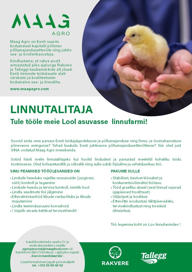 Maag Agro AS Linnutalitaja