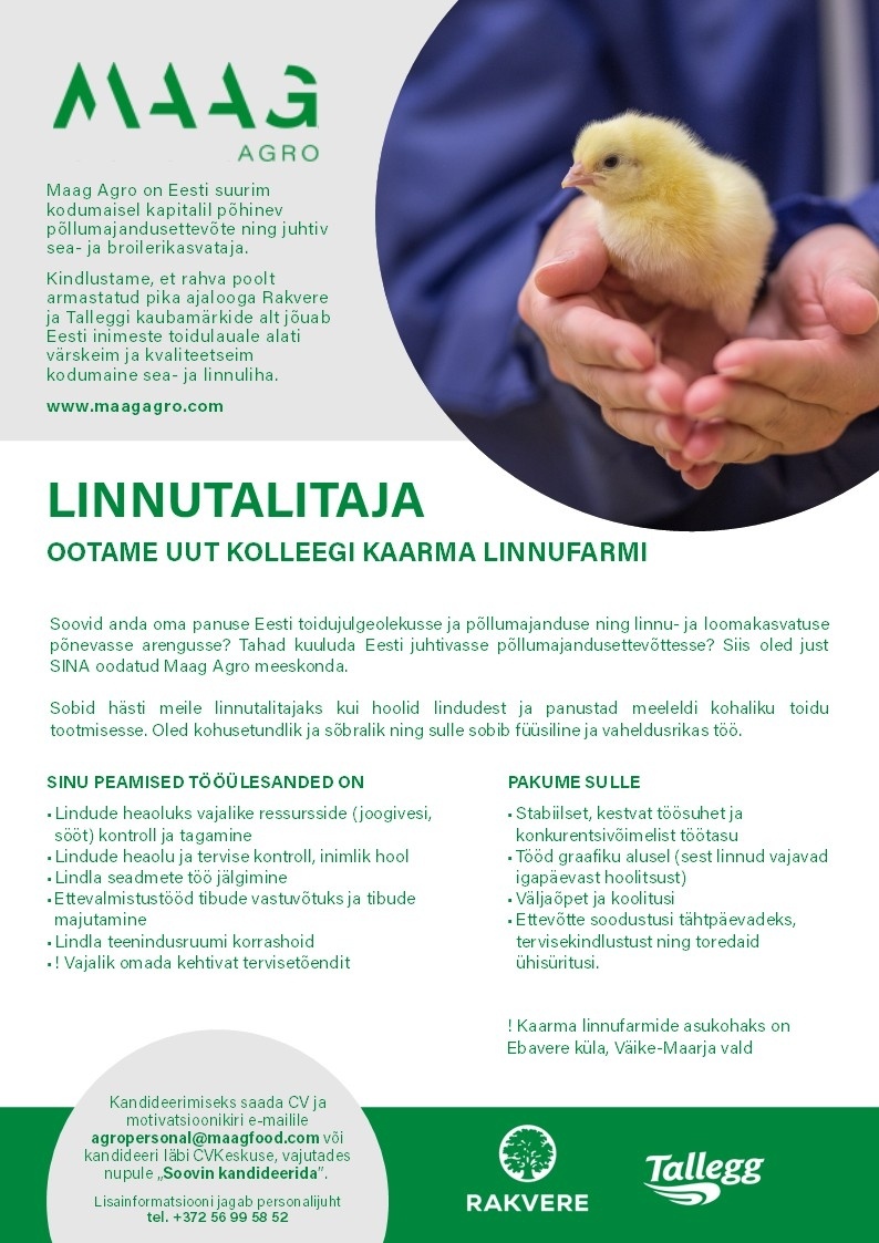 Maag Agro AS Linnutalitaja