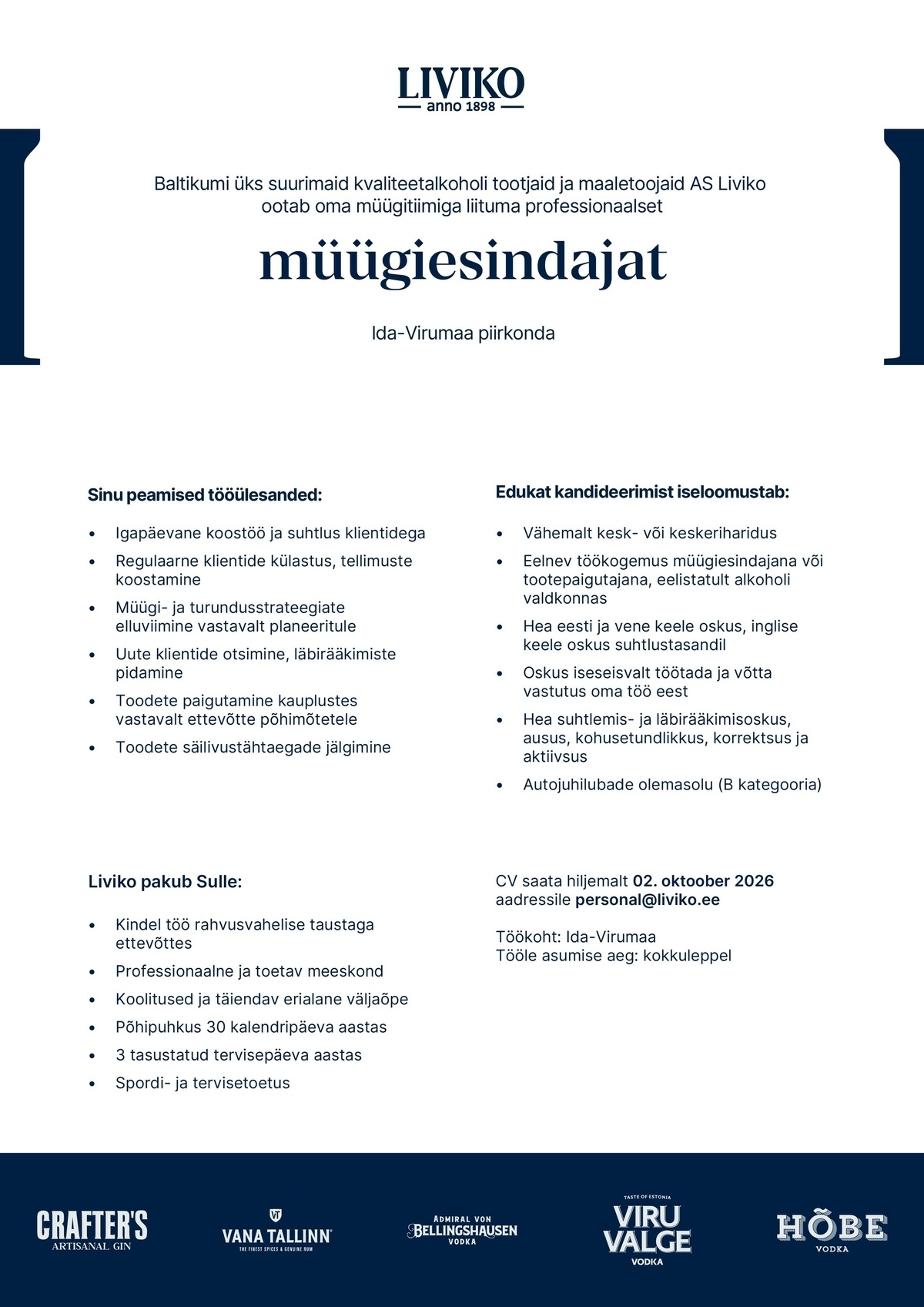 Liviko AS Müügiesindaja