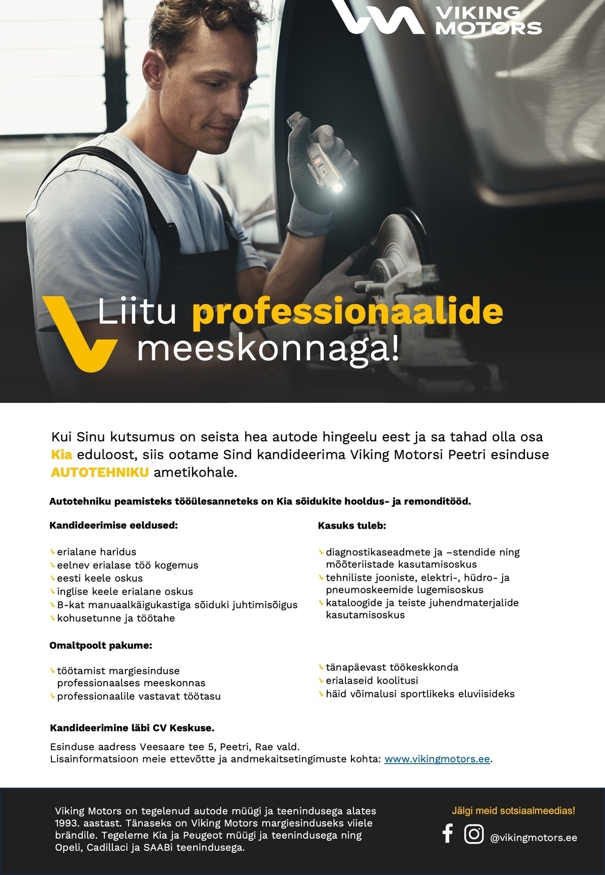 Viking Motors AS Autotehnik Viking Motorsi Kia Peetri esinduses