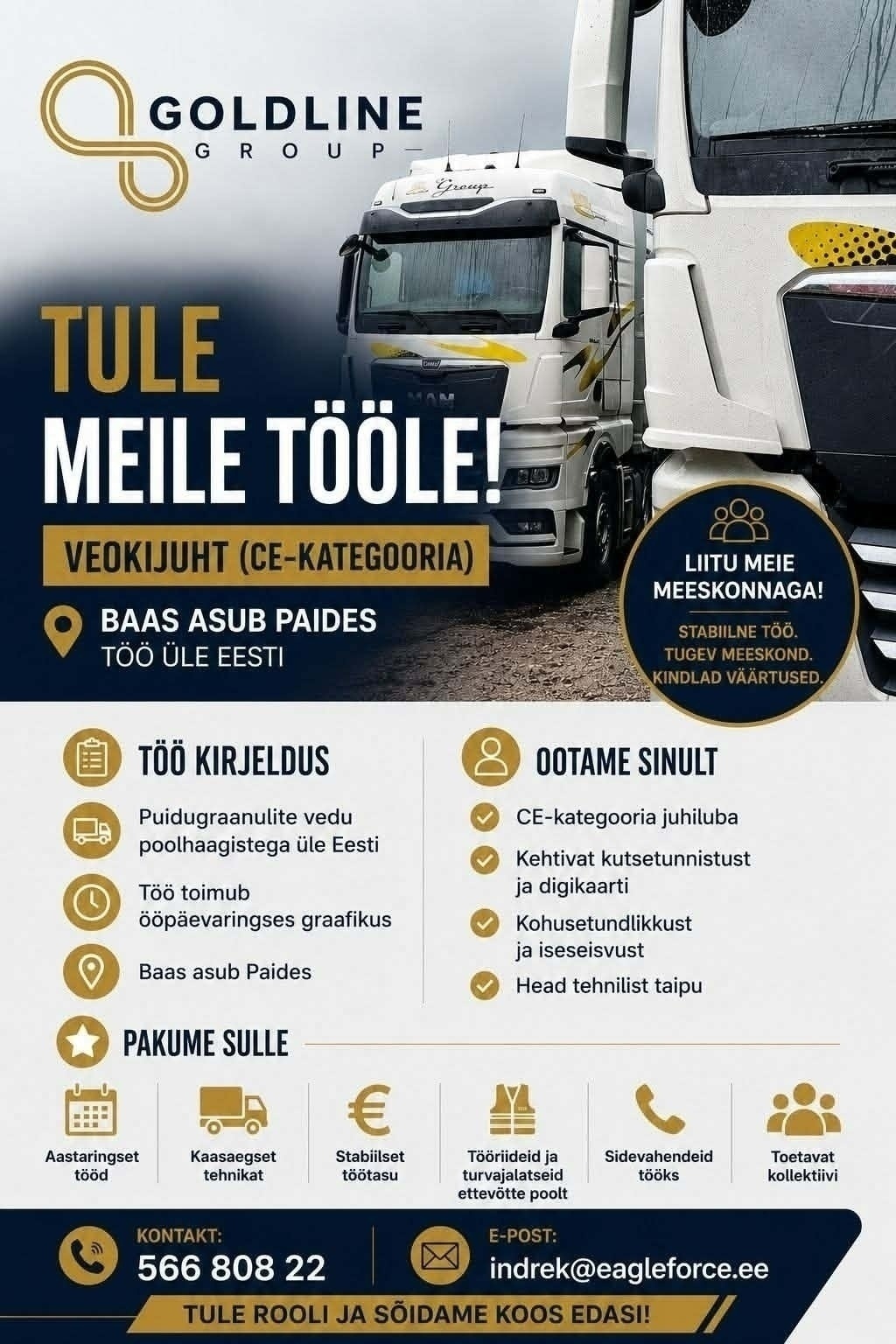 Goldline Group OÜ CE- kategooria autojuht
