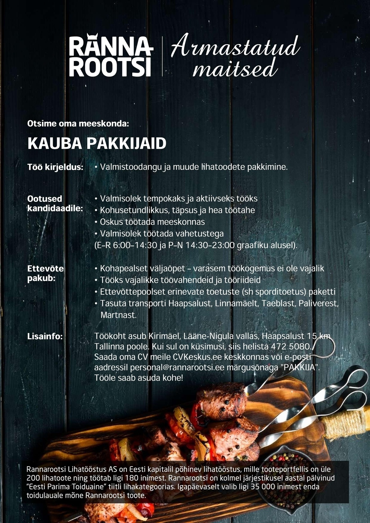 Rannarootsi Lihatööstus AS Kauba pakkija