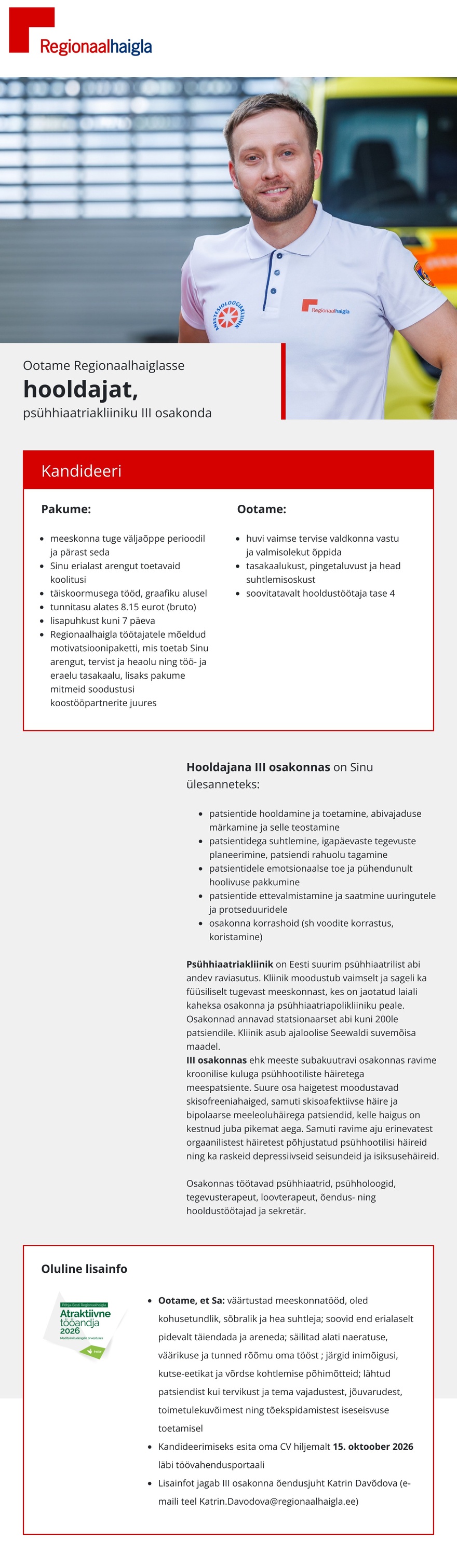 Põhja-Eesti Regionaalhaigla Hooldaja psühiaatriakliiniku III osakonda