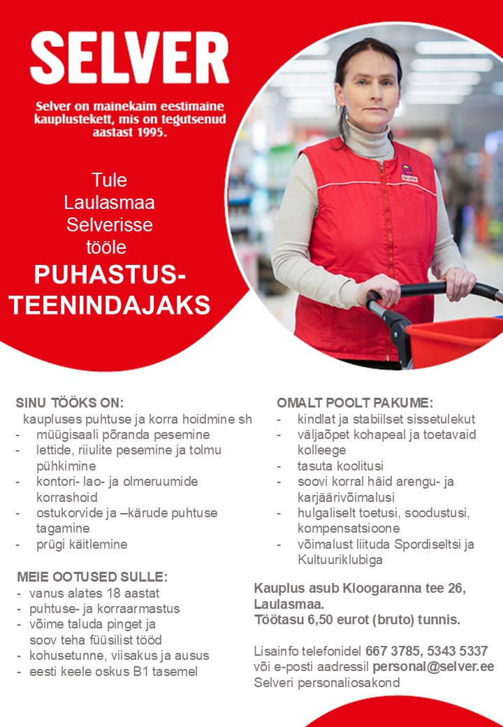 Selver Puhastusteenindaja Laulasmaa Selveris