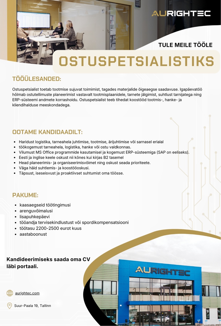 Aurightec Estonia AS Ostuspetsialist