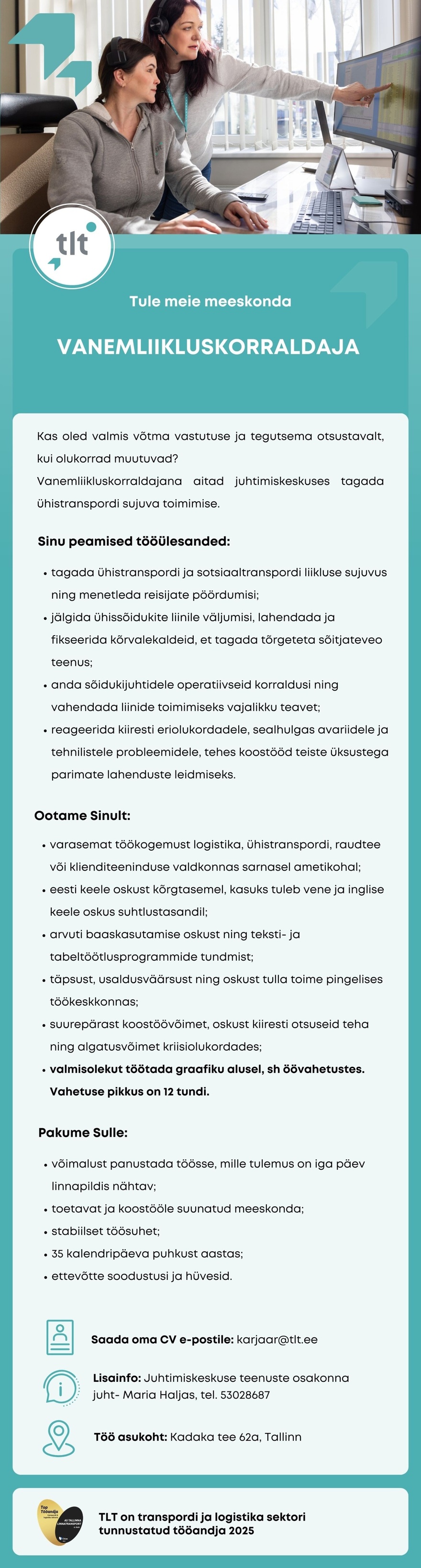 AS Tallinna Linnatransport VANEMLIIKLUSKORRALDAJA
