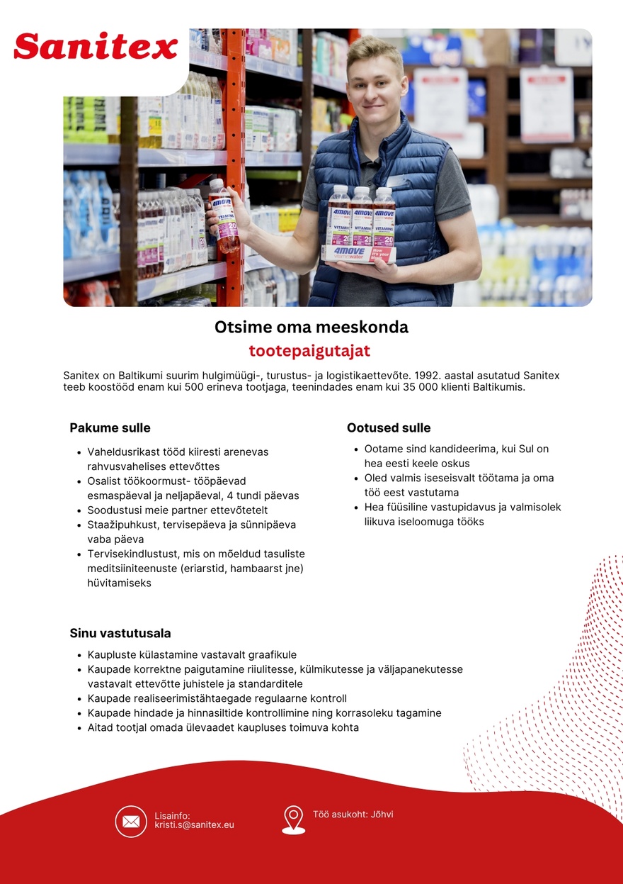 Sanitex OÜ Tootepaigutaja