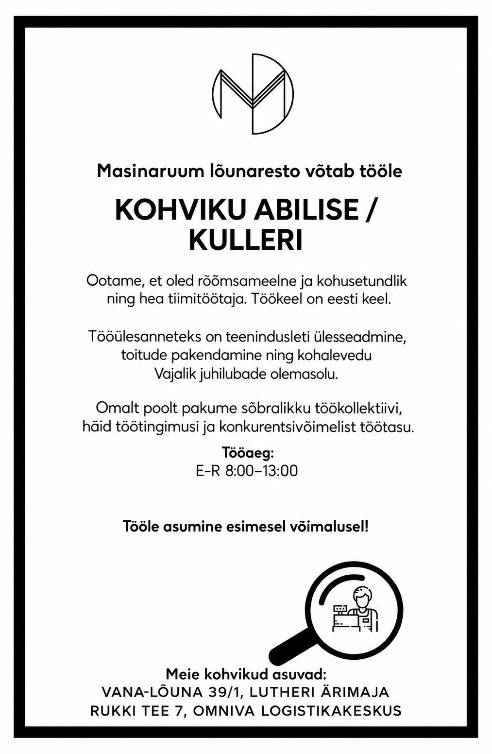 Lutheri OÜ Teenindaja