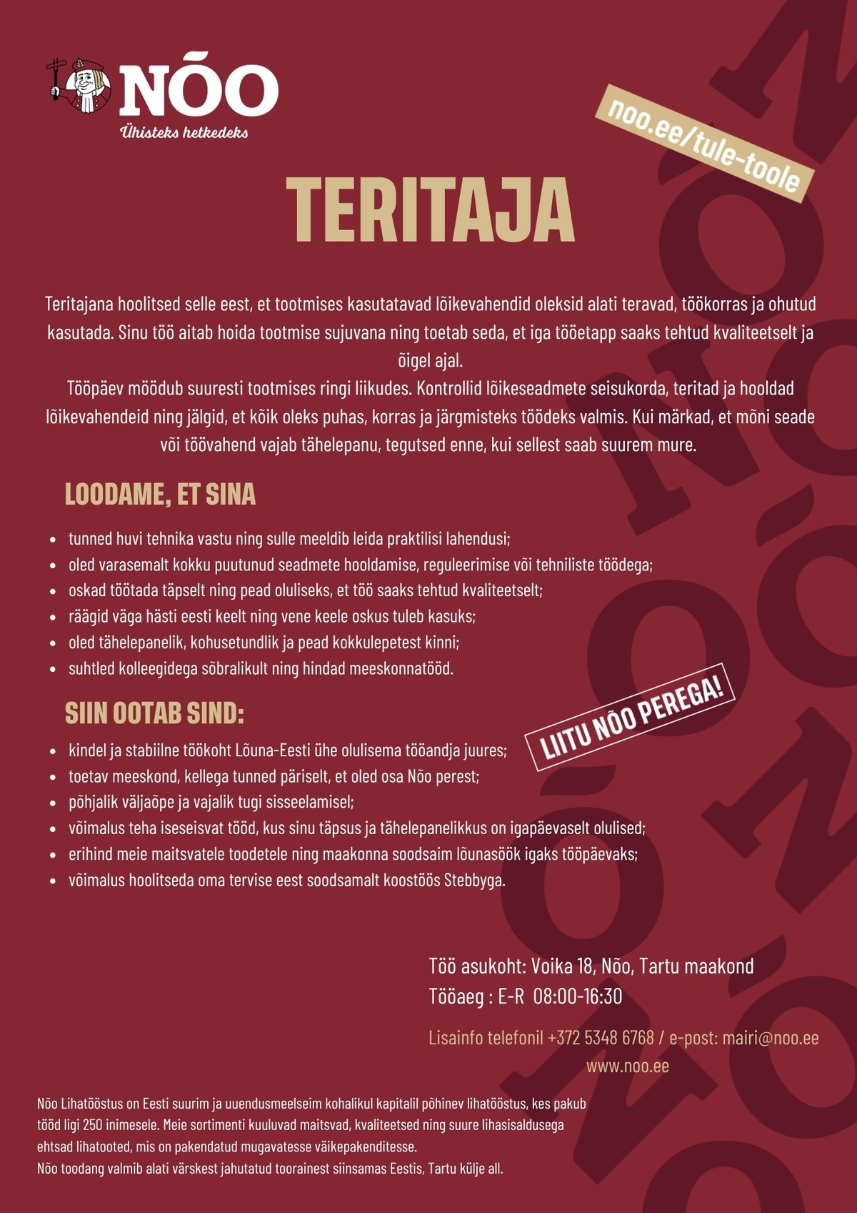 Nõo Lihatööstus OÜ Teritaja